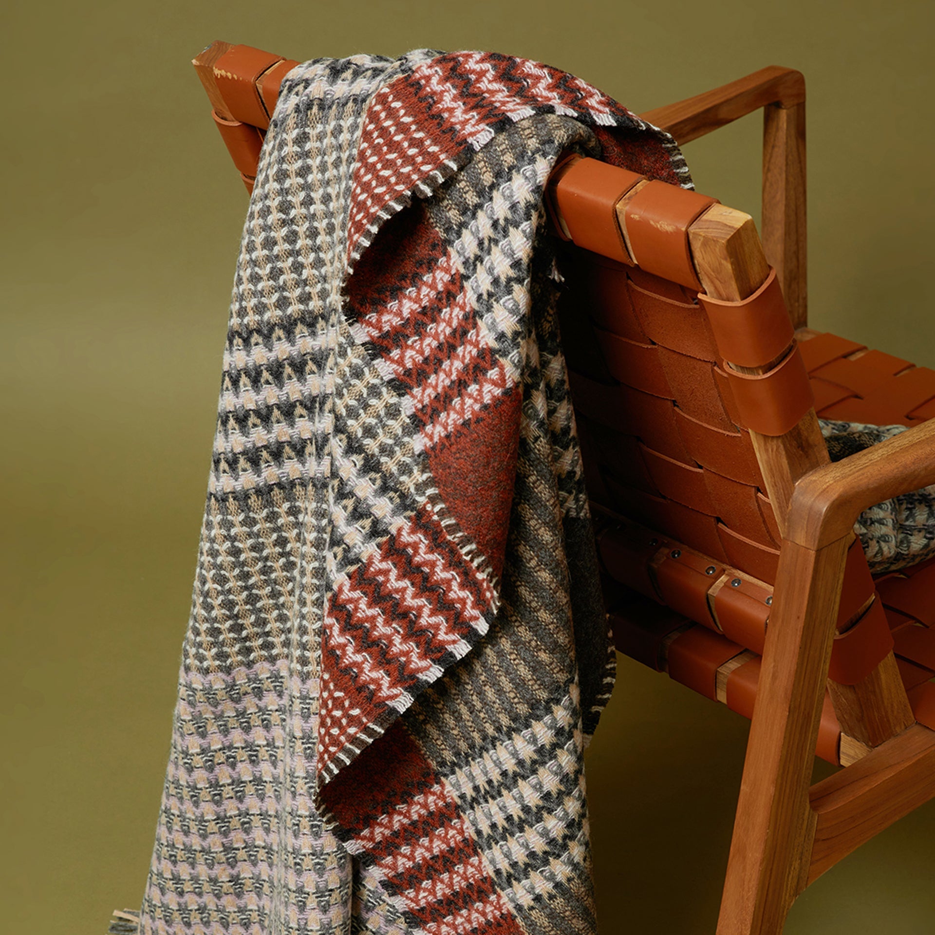 Stone Ripple Throw Ripple Throws | Woven Shetland Lambswool Blankets – Wallace Sewell