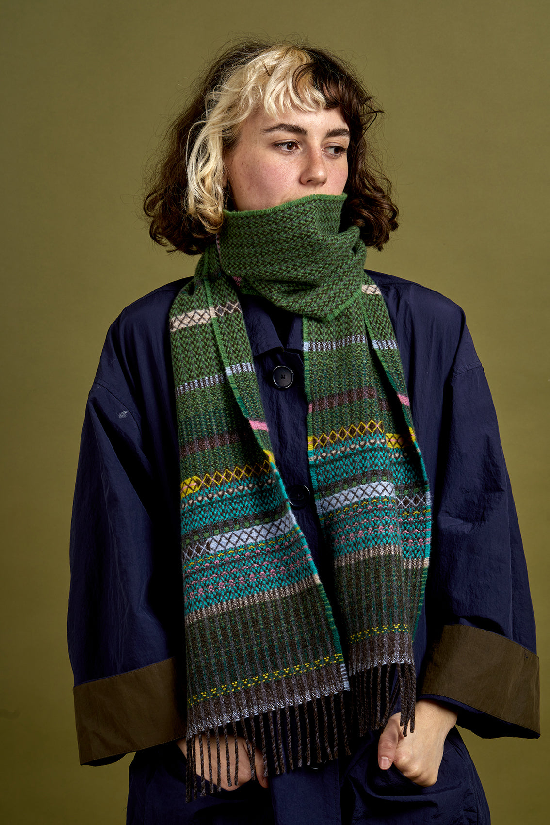 Noah Fern | Woven Merino Lambswool Pattern Scarf – Wallace Sewell